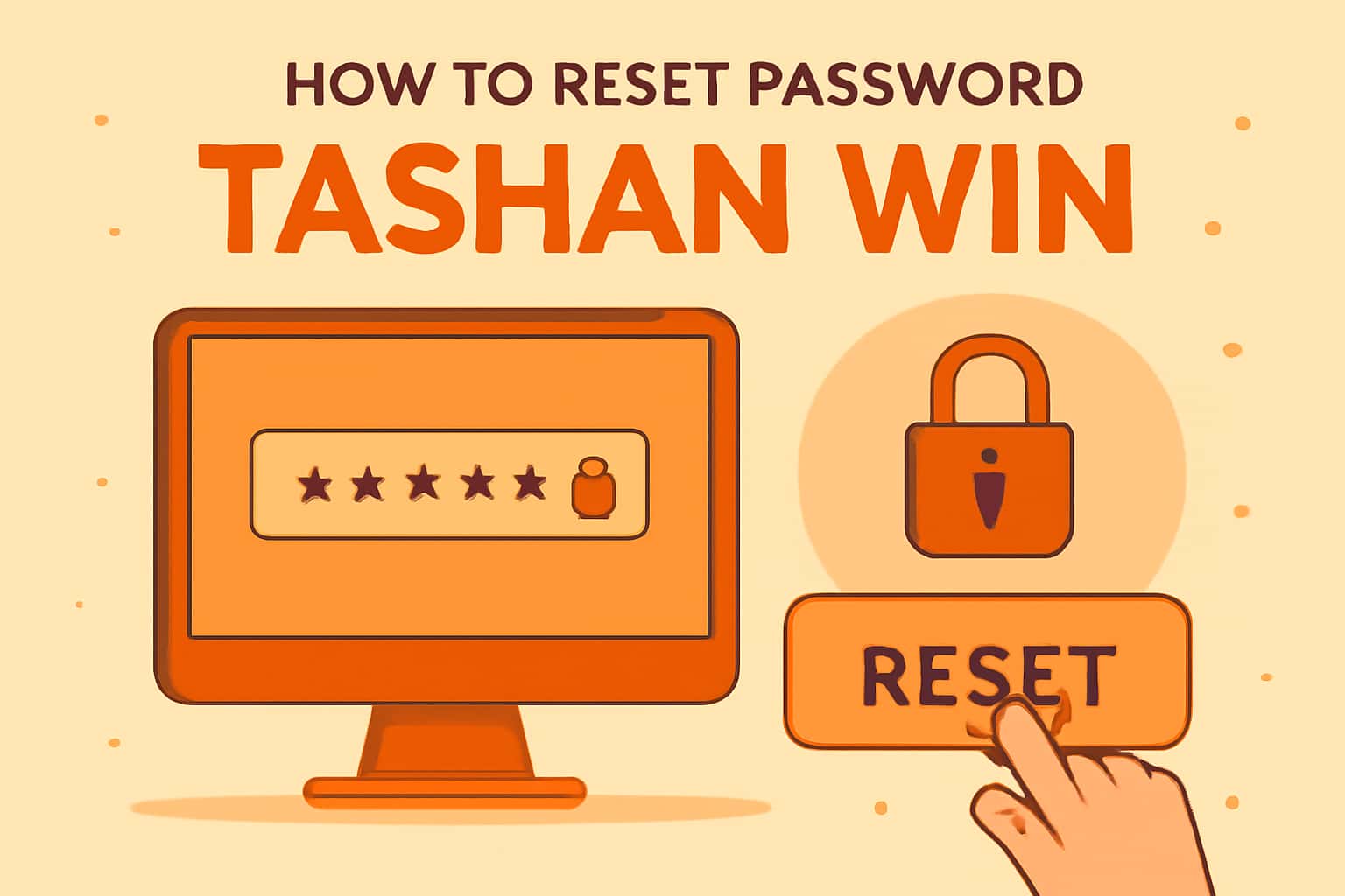 An informative scene on resetting password for Tashan Win