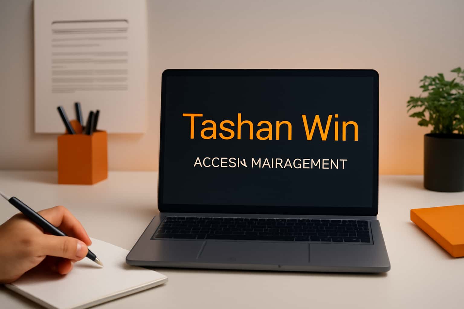 A visual representation of the Tashan Win Access Management portal highlighting secure access features.