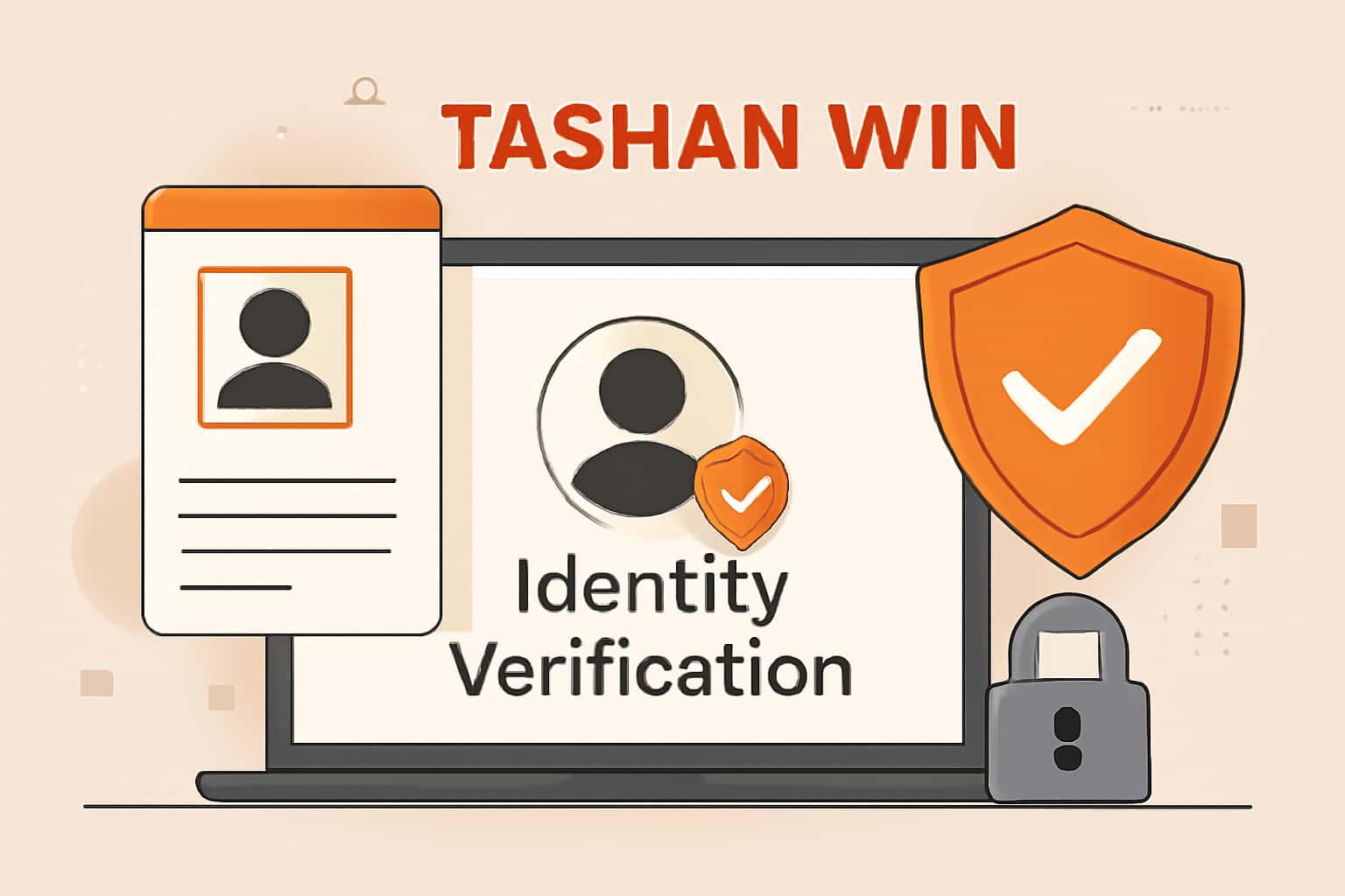An informational representation of Tashan Win Identity Verification with a focus on security and identity verification processes.