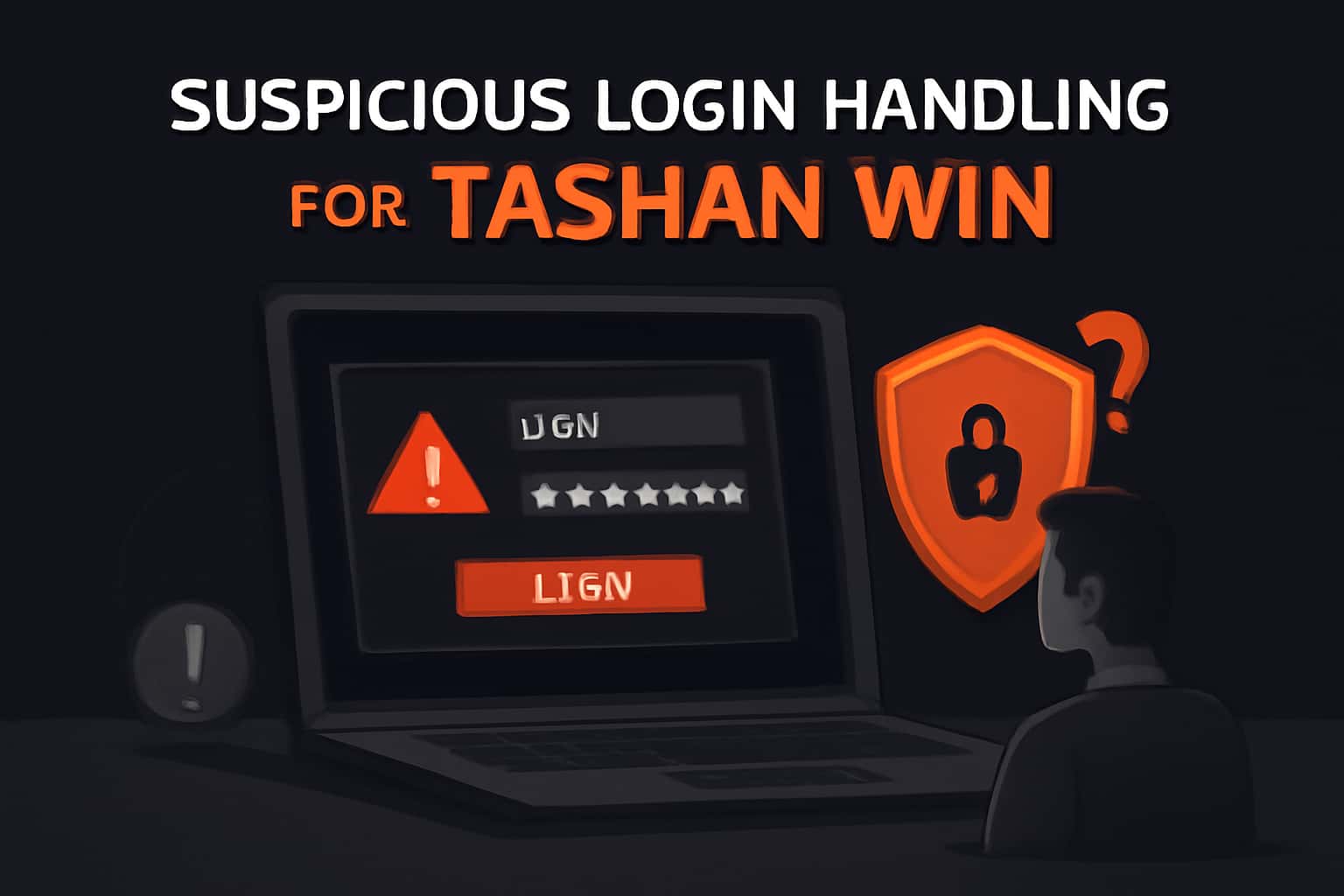 A high-tech depiction of suspicious login handling for Tashan Win.