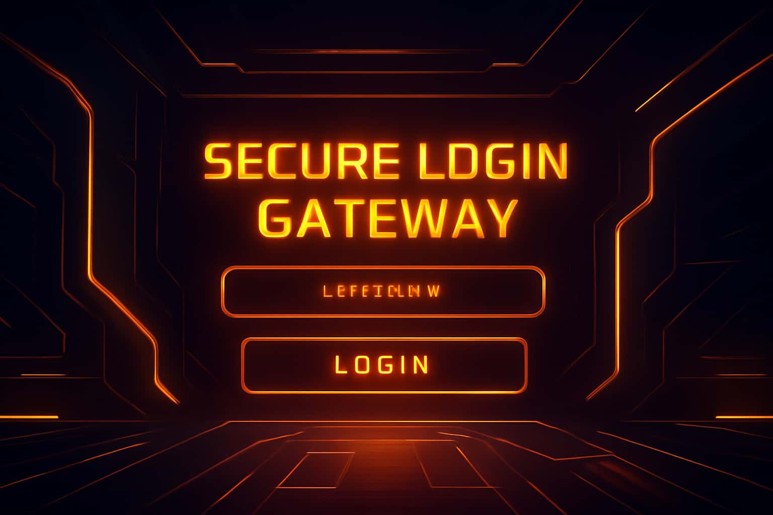 Futuristic login gateway display